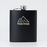 Flachmann Schwarz - Peak Freak mit Namensgravur Ja