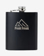 Flachmann schwarz matt Gravur Peak Freak Logo