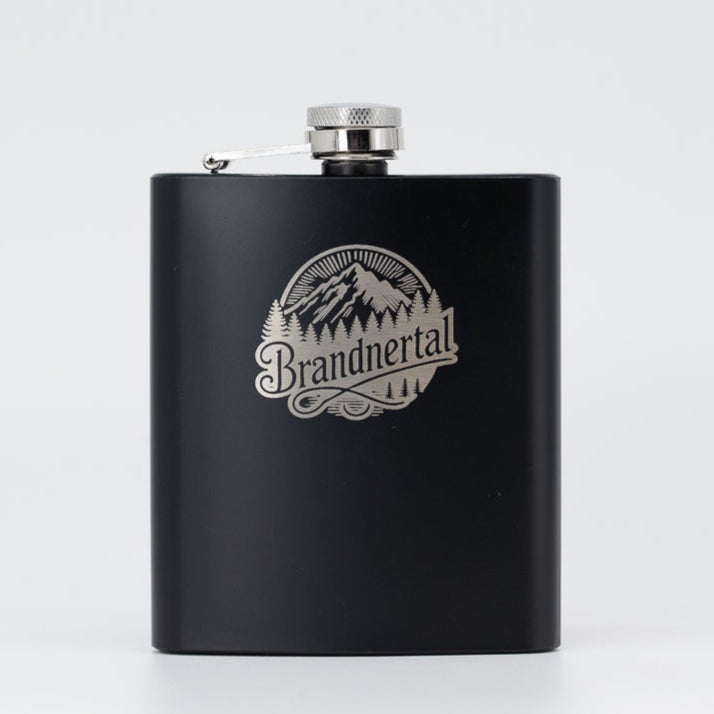 Flachmann Schwarz - Brandnertal 1.0 mit Namensgravur Ja