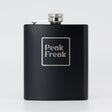 Flachmann schwarz matt Gravur Peak Freak Logo