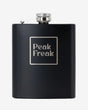 Flachmann schwarz matt Gravur Peak Freak Logo