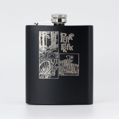 Flachmann schwarz - Bike Vibes mit Namensgravur Ja