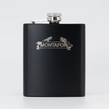 Flachmann schwarz - Montafon Spirit mit Namensgravur Ja