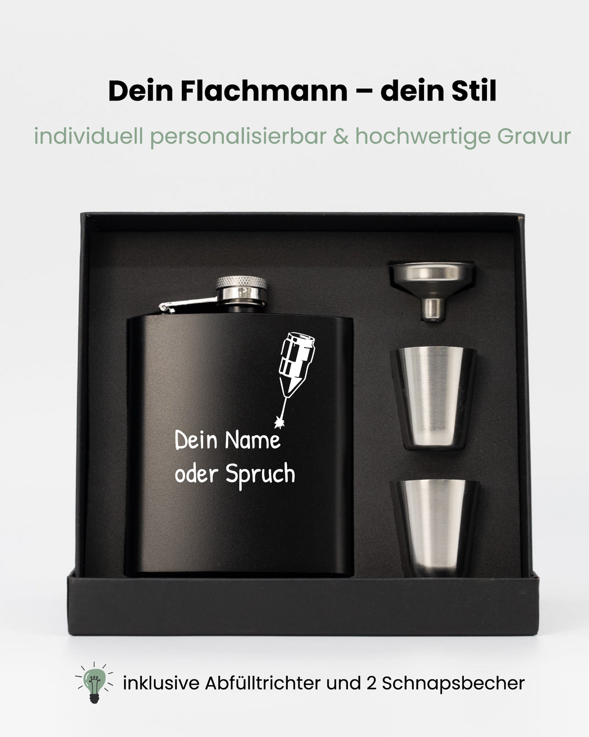 Flachmann schwarz - Wanderung