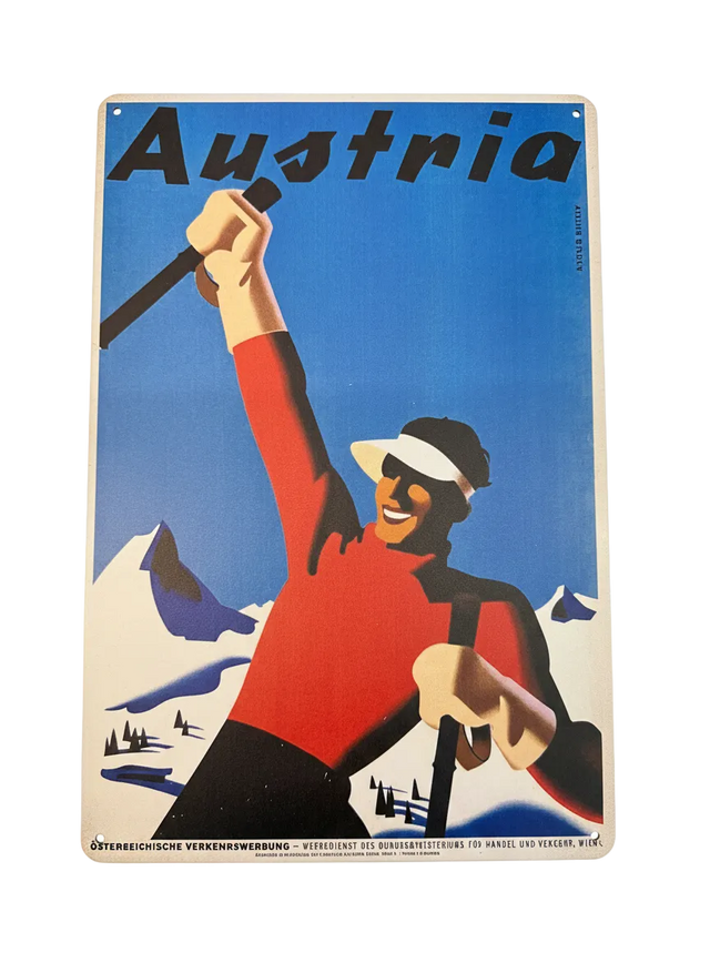 Retro Blechschild Winter Austria Men