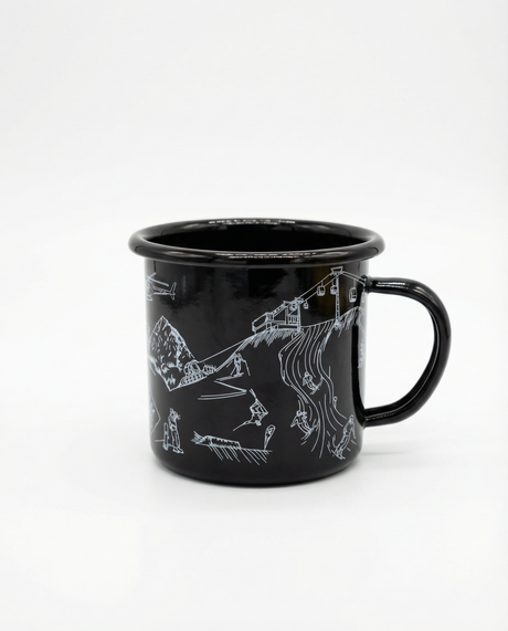 Emaille Tassen Montafon schwarz