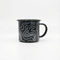 Emaille Tassen Höhenlinien schwarz