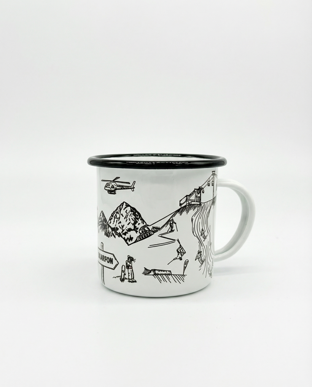 Emaille Tassen Montafon weiß