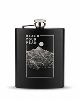 Flachmann schwarz - Reach your Peak
