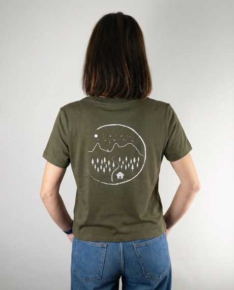 Montafon Crop T-Shirt Women Khaki