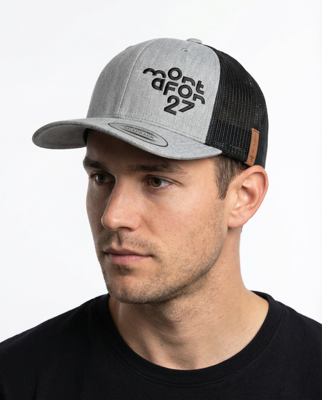 WM27 Truckercap Mesh heather grey black