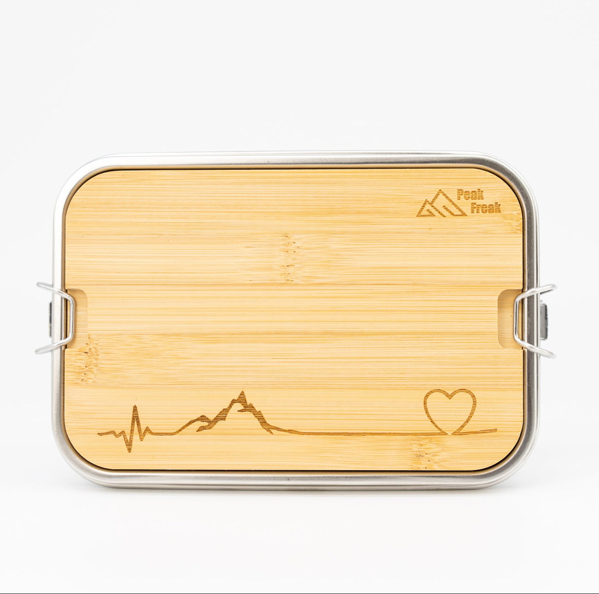 Edelstahl Lunchbox Bambus Deckel Bergschlag