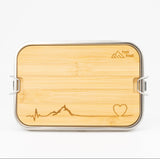 Edelstahl Lunchbox Bambus Deckel Bergschlag