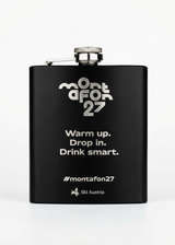 Flachmann schwarz matt Gravur Warm Up