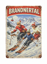 Retro Blechschild Heimat Brandnertal Skifahrer Familie