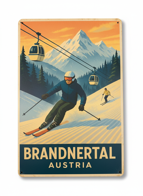 Retro Blechschild Heimat Brandnertal Skipiste