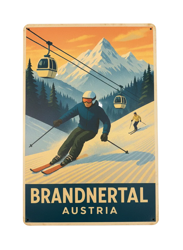 Retro Blechschild Heimat Brandnertal Skipiste