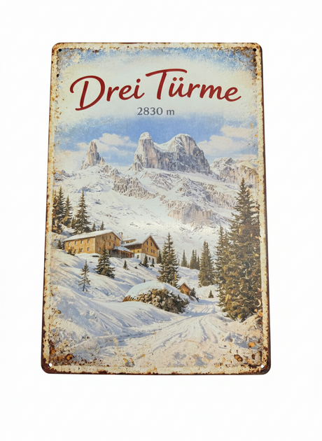 Retro Blechschild Heimat Drei Türme
