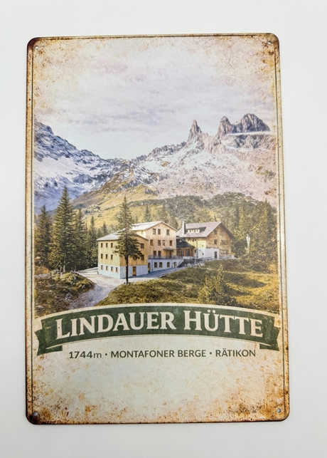 Retro Blechschild Heimat Lindauer Hütte