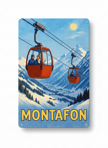 Retro Blechschild Heimat Montafon - old Gondel