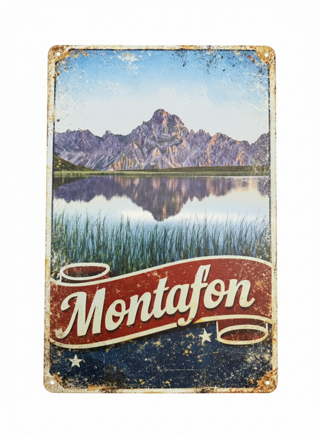 Retro Blechschild Heimat Montafon Platzisersee