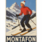 Retro Blechschild Heimat Montafon - Skifahrer