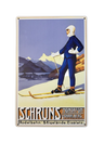 Retro Blechschild Heimat Schruns - Skifahrer