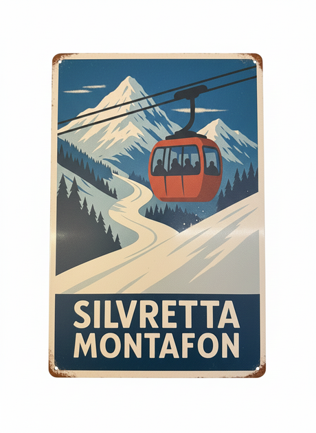 Retro Blechschild Heimat Silvretta Montafon - Gondel