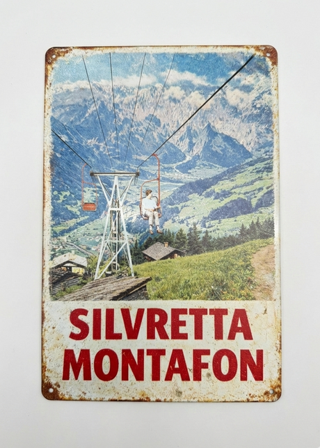 Retro Blechschild Heimat Silvretta Montafon - Sessellift