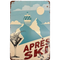 Retro Blechschild Winter Après Ski blau