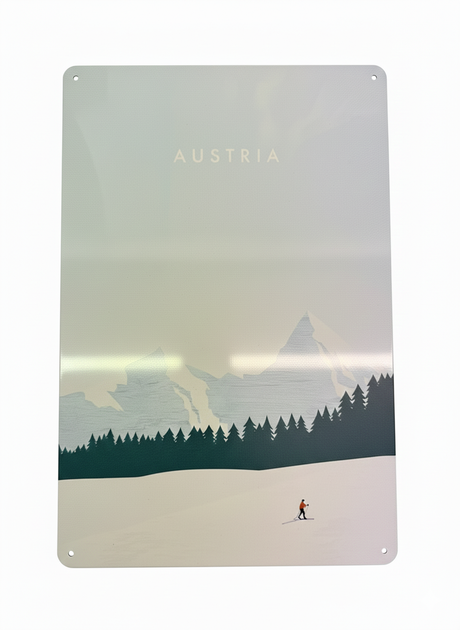 Retro Blechschild Winter Austria - Landschaft