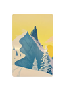 Retro Blechschild Winter Berge - gelber Himmel