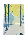 Retro Blechschild Winter Landschaft - gelber Himmel