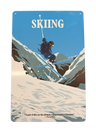 Retro Blechschild Winter Skiing