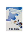 Retro Blechschild Winter Verschneite Häuser