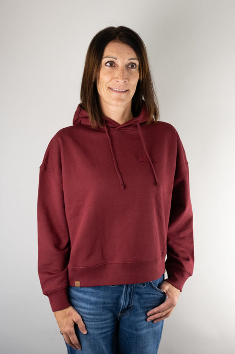 Urban Crop Hoodie Women Burgundy