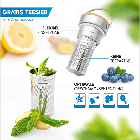 Thermo drinking bottle 750ml + free tea strainer ❄️